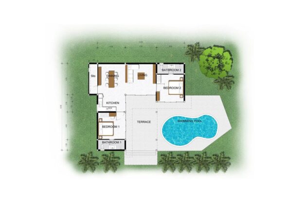 2 and 3 bedroom villa with a private pool：圖片 9